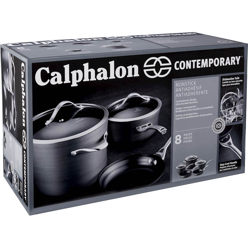 Calphalon Contemporary 12-Piece Hard-Anodized Aluminum Nonstick Cookware Set  in Black 1876788 - The Home Depot