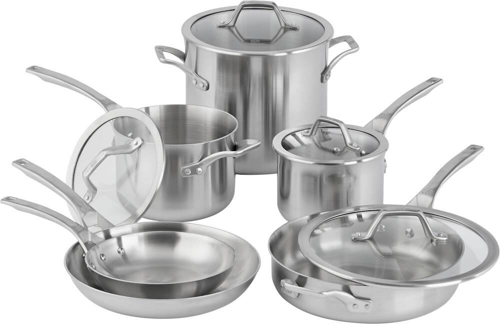 Alt View 11. Calphalon - Signature 10-Piece Cookware Set - Stainless Steel.