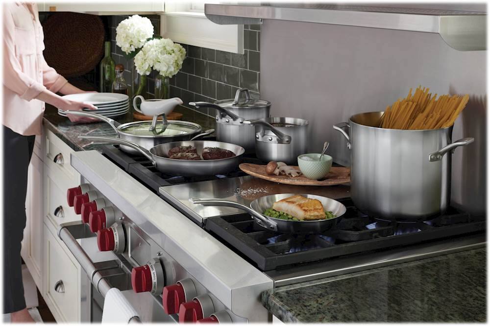 Alt View 15. Calphalon - Signature 10-Piece Cookware Set - Stainless Steel.