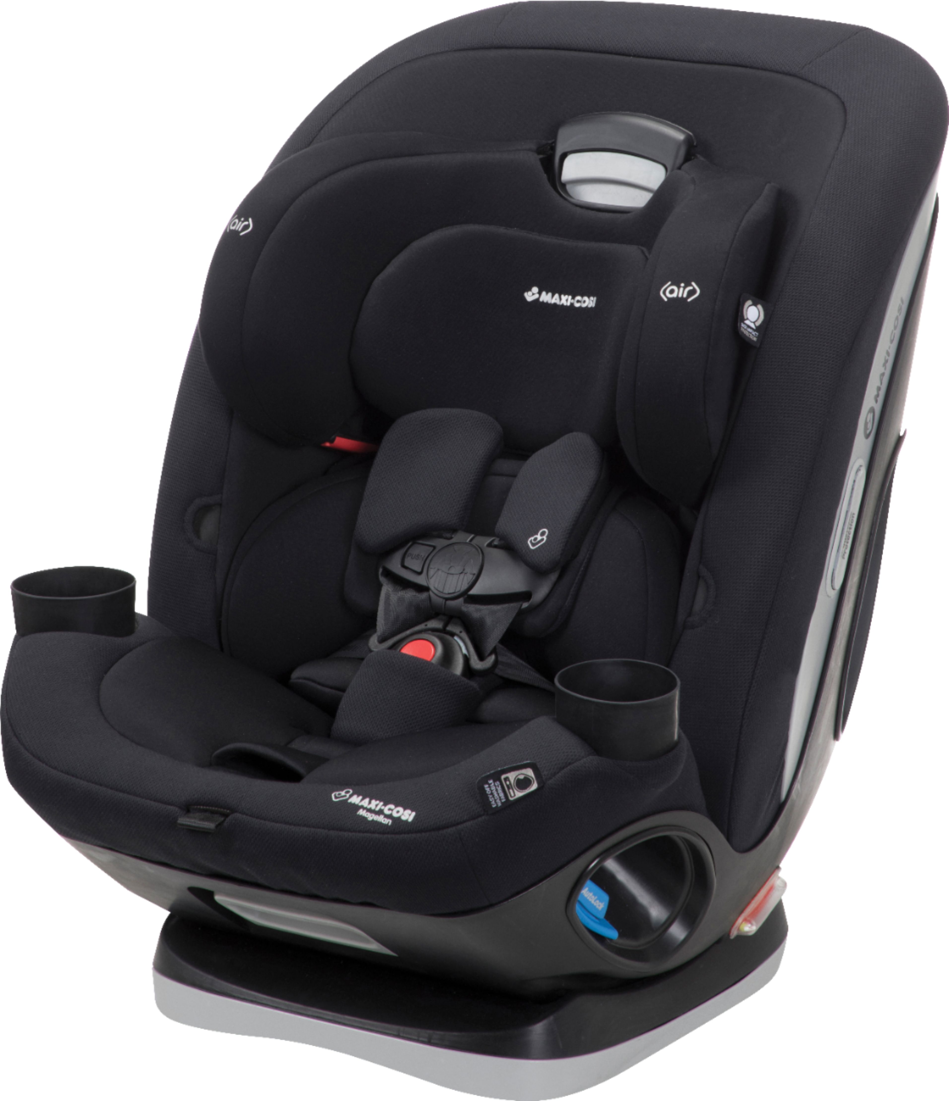 Left View: Maxi-Cosi Magellan All-in-One Convertible Car Seat with 5 modes, Night Black