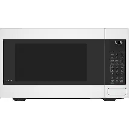 Front. Café - 1.5 Cu. Ft. Convection Microwave with Sensor Cooking, Customizable - Matte White.