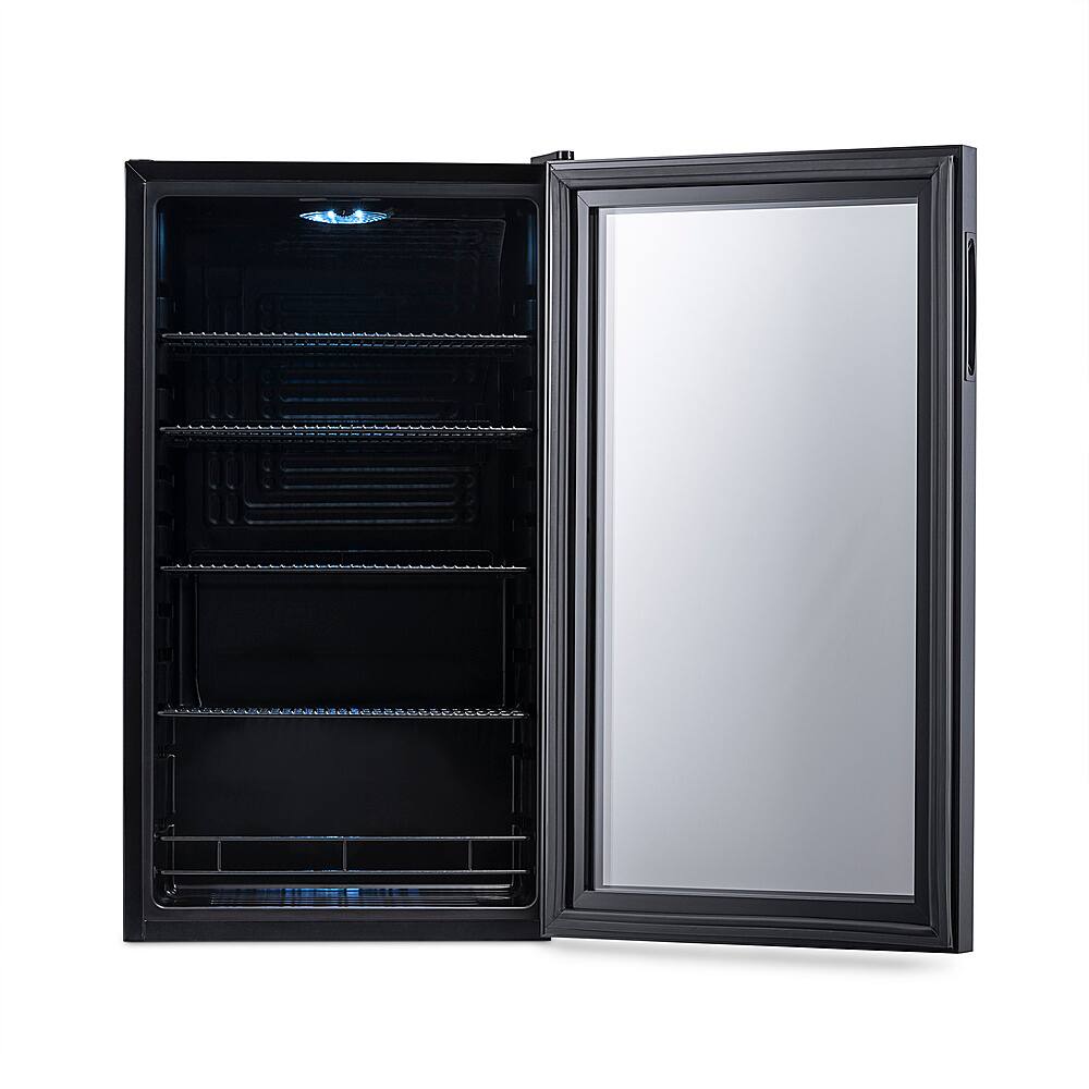 Alt View 16. NewAir - 126-Can Beverage Cooler with “Beers of the World” Custom Wrap, Glass Door, Custom, SplitShelf and 7 Temperature Settings - Black.