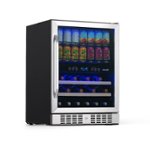 Front Zoom. NewAir - 20 Bottle and 70 Can Dual Zone Wine and Beverage Fridge in Stainless Steel with SplitShelf™ and Smooth Rolling Shelves - Stainless Steel.