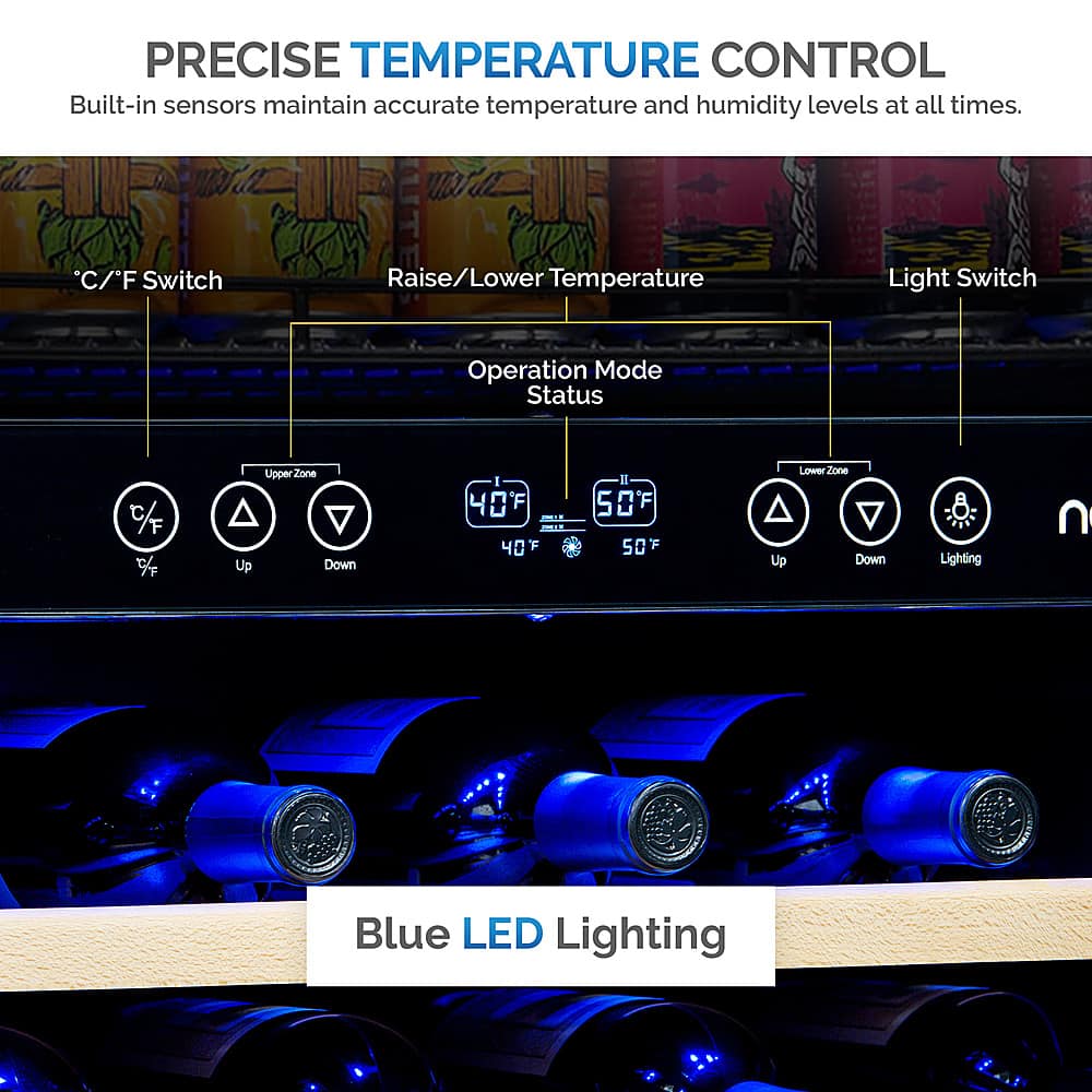 NewAir – 24” Built-in 46 Bottle Dual Zone Compressor Wine Cooler with Beech Wood Shelves – Stainless Steel Sansujyuku sansujyuku.com