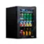 Angle. NewAir - 90-Can Freestanding Beverage Fridge, Compact with Adjustable Shelves and Lock - Black.