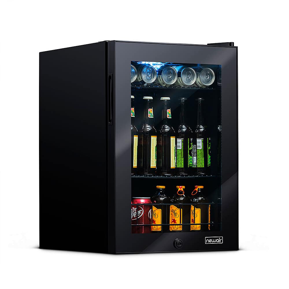 Alt View 16. NewAir - 90-Can Freestanding Beverage Fridge, Compact with Adjustable Shelves and Lock - Black.