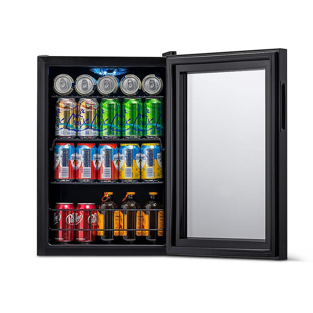 Alt View 17. NewAir - 90-Can Freestanding Beverage Fridge, Compact with Adjustable Shelves and Lock - Black.
