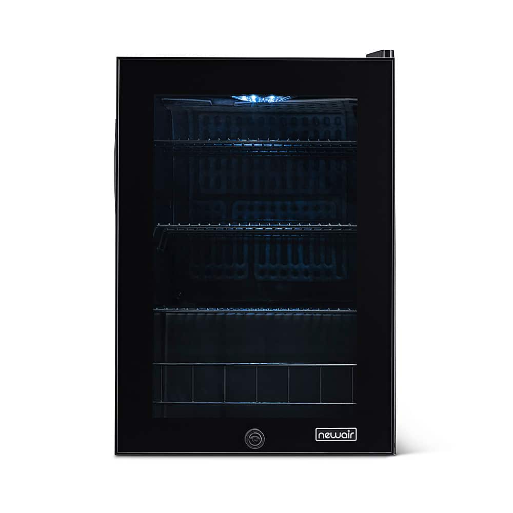 Alt View 20. NewAir - 90-Can Freestanding Beverage Fridge, Compact with Adjustable Shelves and Lock - Black.