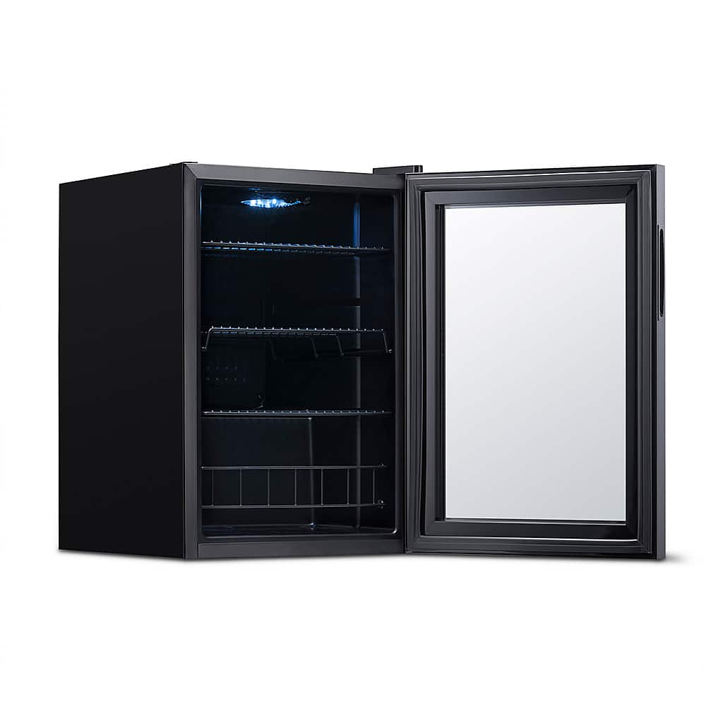 Alt View 21. NewAir - 90-Can Freestanding Beverage Fridge, Compact with Adjustable Shelves and Lock - Black.