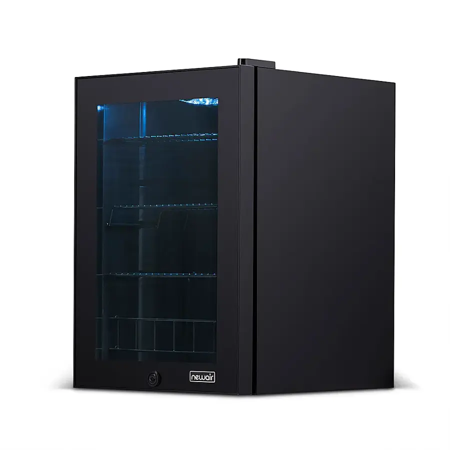 Alt View 22. NewAir - 90-Can Freestanding Beverage Fridge, Compact with Adjustable Shelves and Lock - Black.