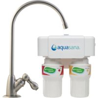 Aquasana - Claryum® 2-Stage 500-gal. Filter Capacity Under Sink Water Filter with Dedicated Faucet - Brushed Nickel - Angle_Zoom