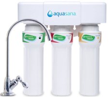 Aquasana - Claryum® 3-Stage Max Flow 800-gal. Filter Capacity Under Sink Water Filter with Dedicated Faucet - Chrome - Angle_Zoom