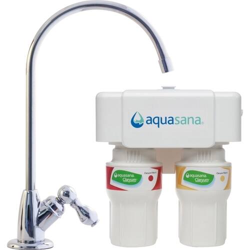 Aquasana AQ-5200.56  2-Stage Under Counter Water Filter System with Chrome Faucet