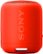 Front Zoom. Sony - SRS-XB12 Portable Bluetooth Speaker - Red.