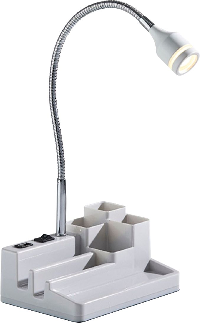 Adesso LED Desk Lamp with USB Port Plus Storage White/Brushed 