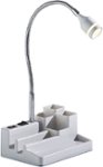 Front Zoom. Adesso - LED Desk Lamp with USB Port Plus Storage - White/Brushed Steel.