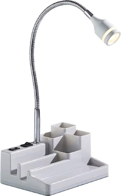Adesso LED Desk Lamp with USB Port Plus Storage White/Brushed  Adesso LED Desk Lamp with USB Port Plus Storage White/Brushed