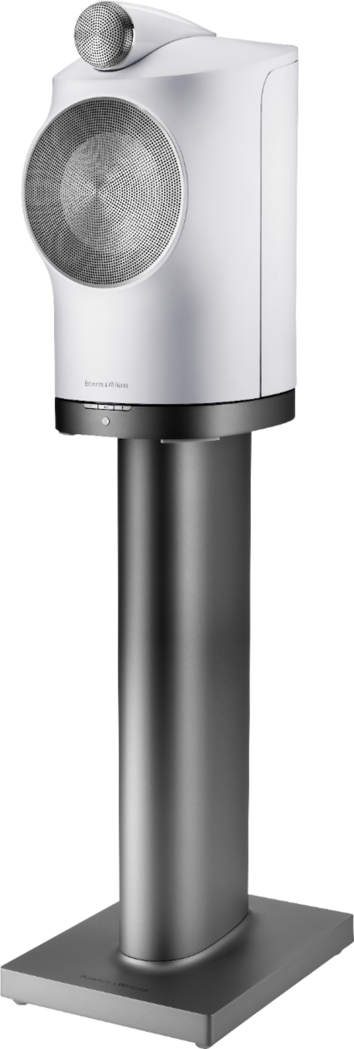Left View: Bowers & Wilkins - Formation Duo Speaker Stands (2-Pack) - Silver