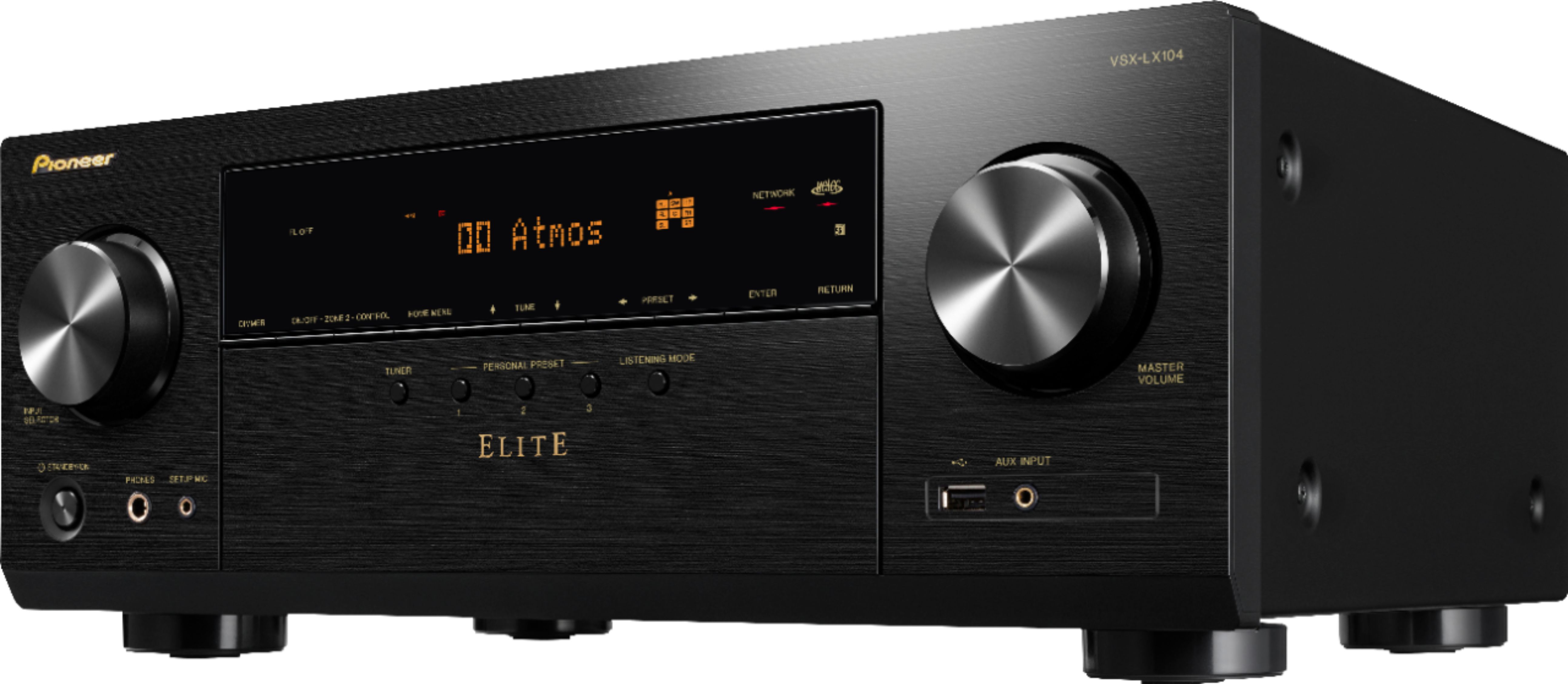 Left View: Pioneer - Elite 7.2-Ch. Bluetooth Capable with Dolby Atmos 4K Ultra HD HDR Compatible A/V Home Theater Receiver - Black