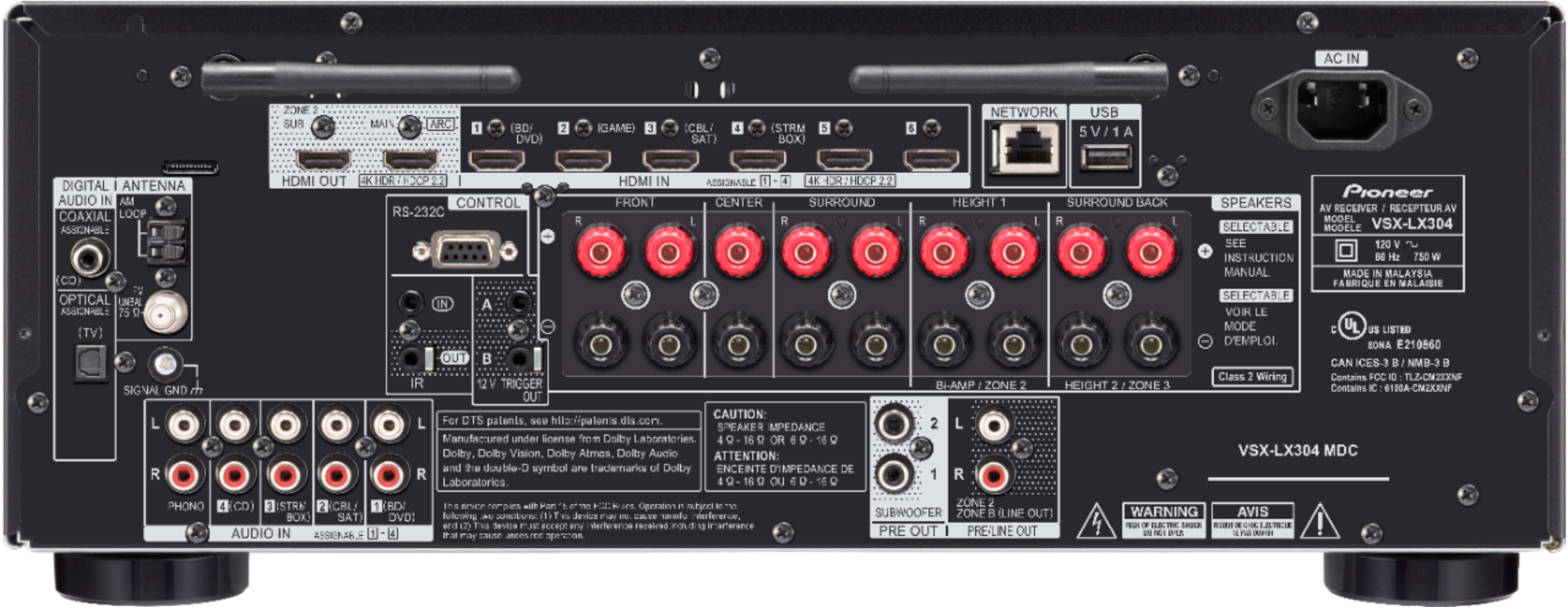 Back View: Atlona - Omega Series HDBaseT Receiver for HDMI with Audio - Black