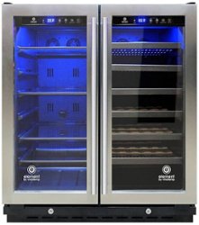 Vinotemp - 33-Bottle and 101-Can Dual Zone Wine and Beverage Cooler - Silver - Front_Zoom