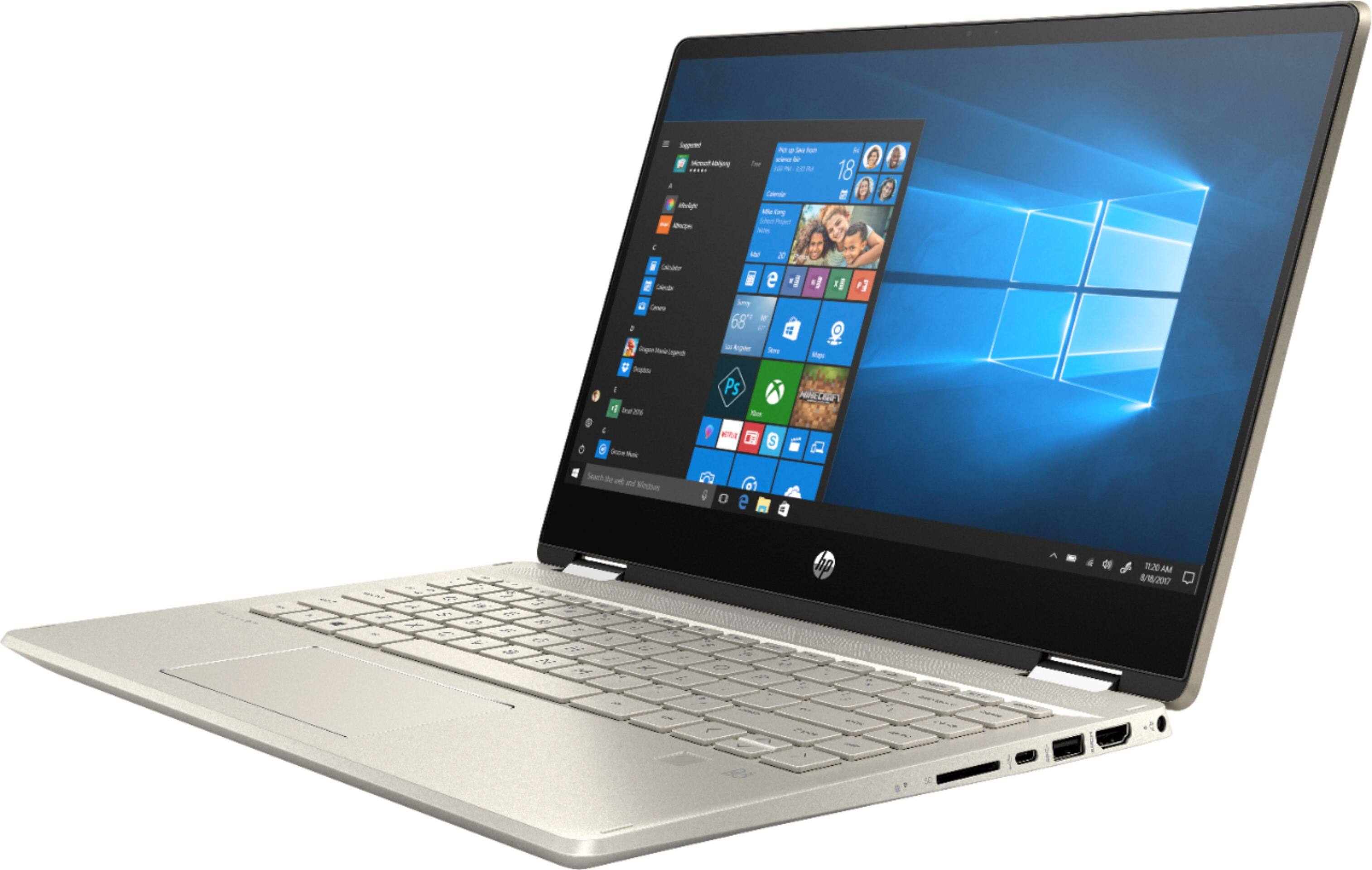 Left. HP - Pavilion x360 2-in-1 14" Touch-Screen Laptop - Intel Core i5 - 8GB Memory - 128GB Solid State Drive.