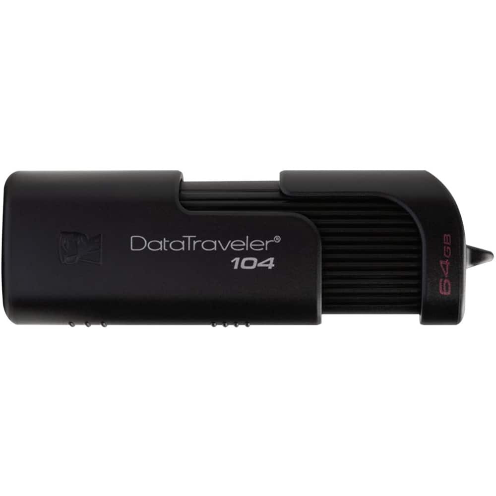 Front. Kingston - DataTraveler 64GB USB 2.0 Flash Drive - Black.
