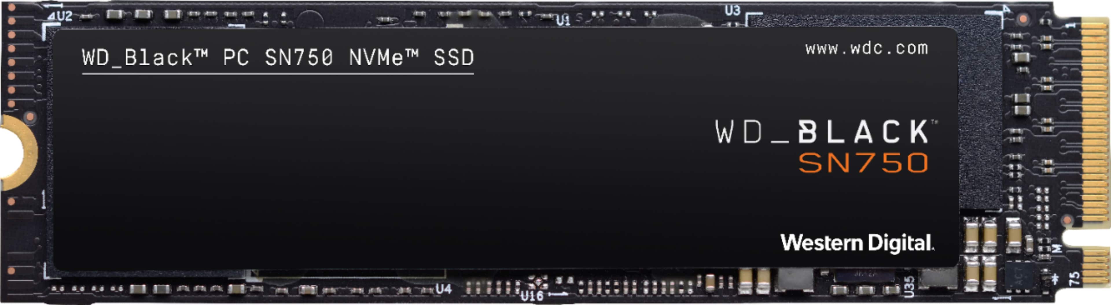 Front. WD - BLACK SN750 500GB Internal Gaming SSD PCIe Gen 3 x4 NVMe - Black.