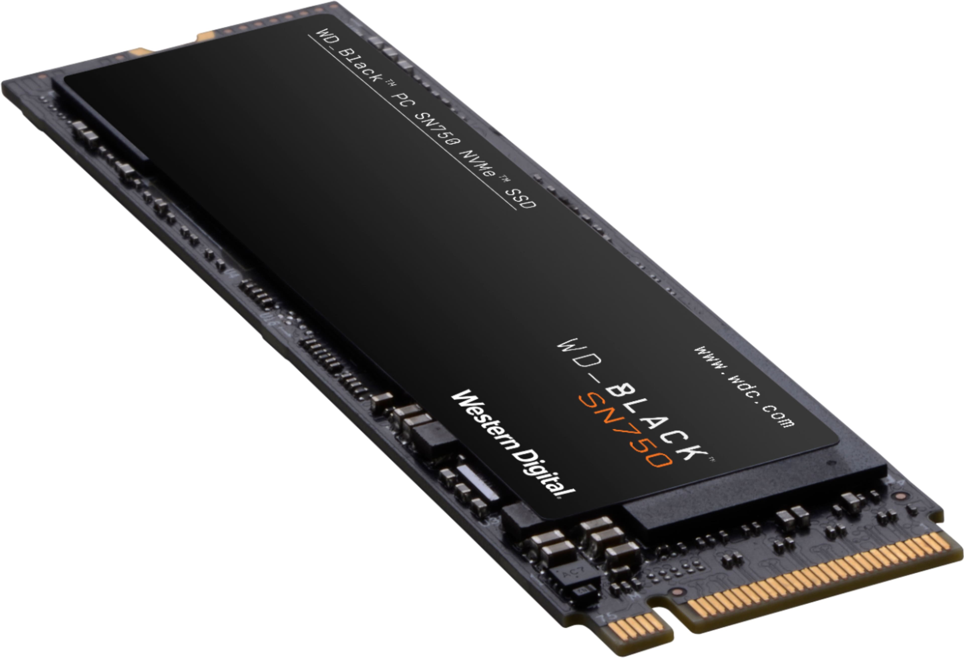 Alt View 12. WD - BLACK SN750 500GB Internal Gaming SSD PCIe Gen 3 x4 NVMe - Black.