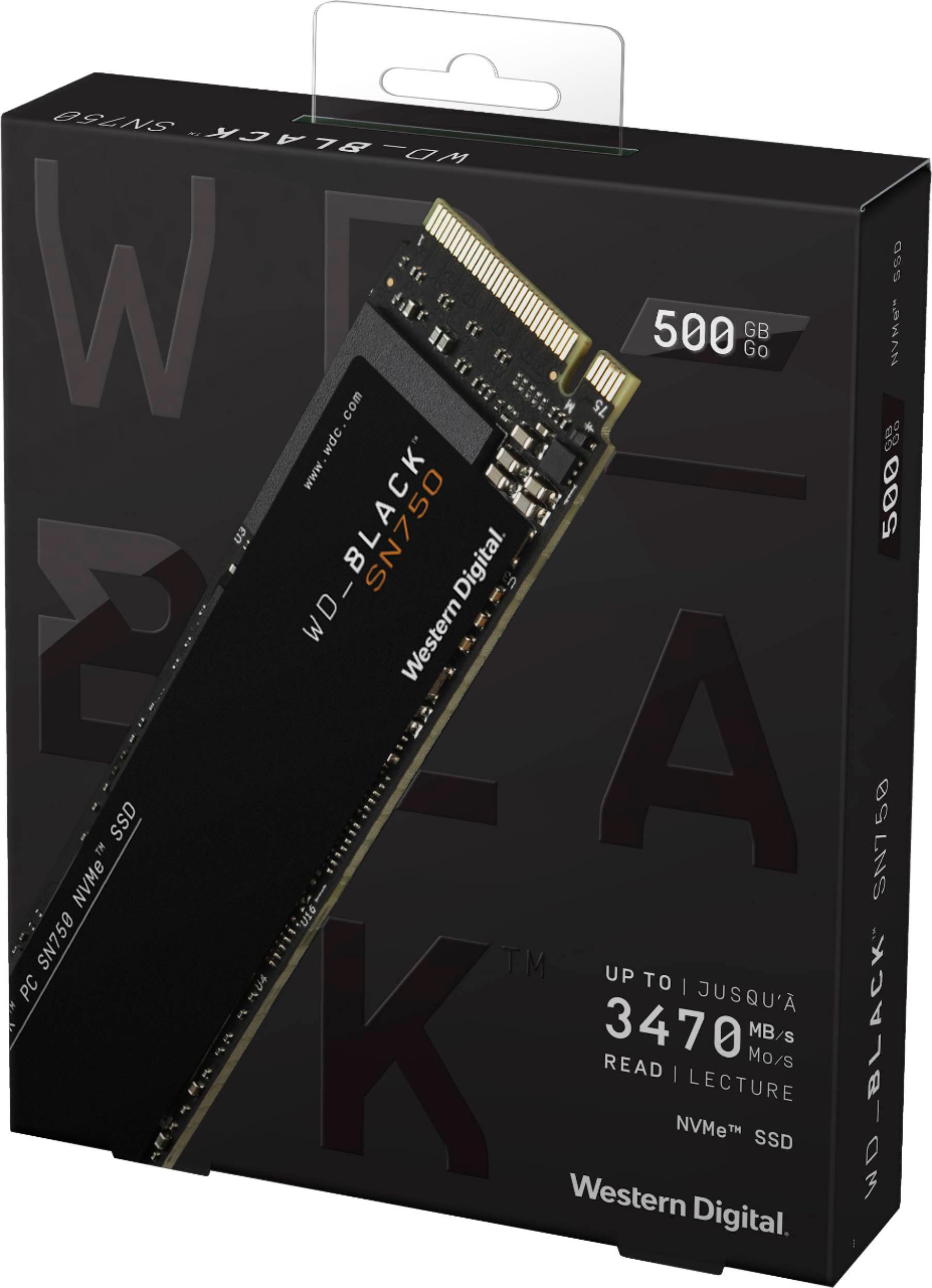 Wd Wd Black Sn750 Nvme 500gb Internal Pcie Gen 3 X 4 Solid State Drive For Laptops Desktops Wdbrpg5000anc Wrsn Best Buy