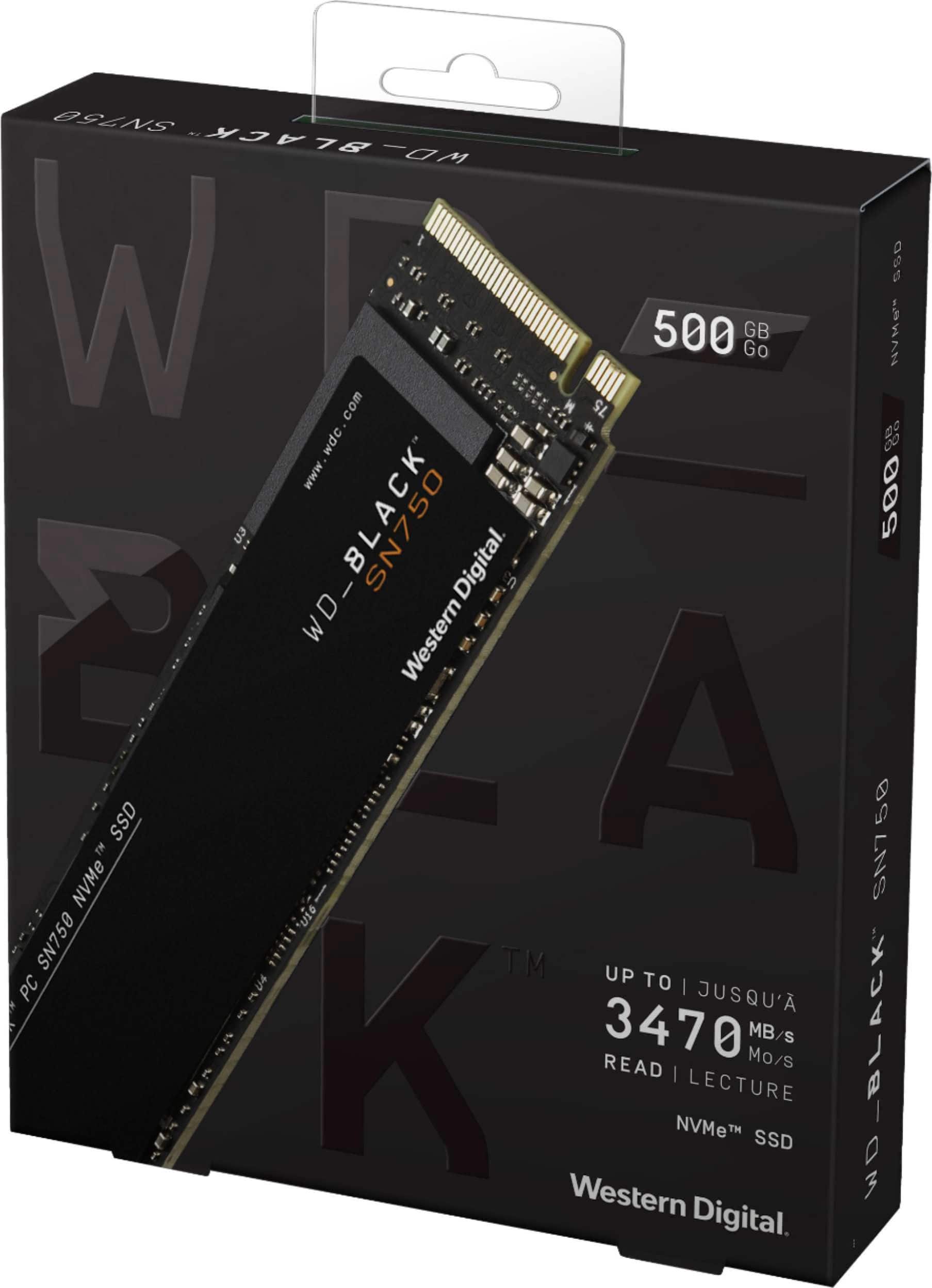 Alt View 16. WD - BLACK SN750 500GB Internal Gaming SSD PCIe Gen 3 x4 NVMe - Black.