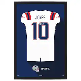 Sporticulture - Mac Jones Away Jersey Framed Art Print - White
