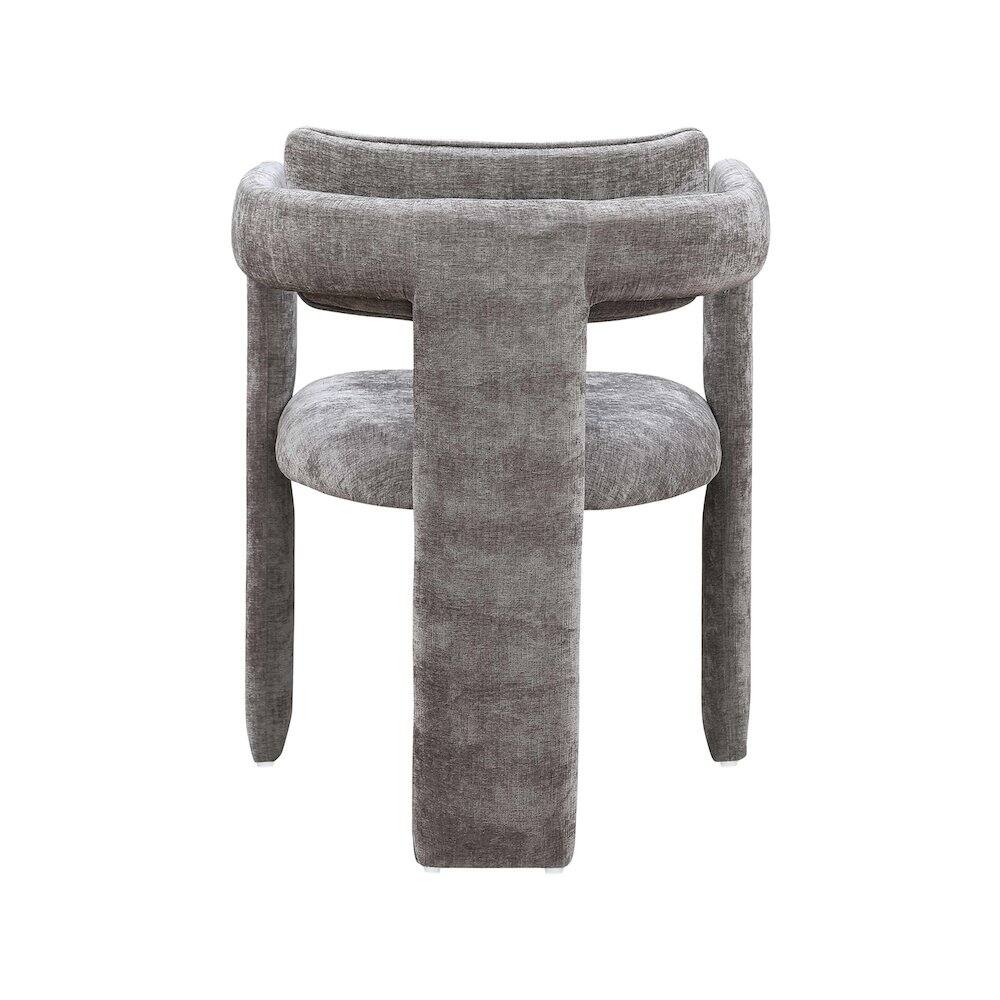 Alt View 4. Meridian Furniture - Brenda Grey Chenille Fabric Dining Chair, Set of 2 - Grey.