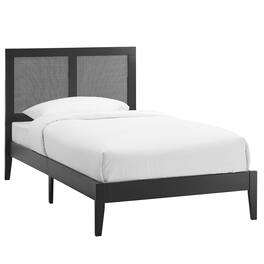 Modway - Sirocco Rattan and Wood Twin Platform Bed - Black