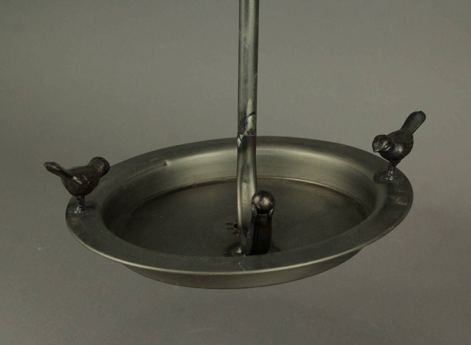 Alt View 2. PD Home & Garden - Distressed White Metal Art Umbrella Hanging Bird Feeder - White.