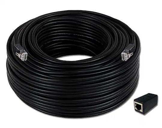 Front. Night Owl - 100 ft. Cat-5e Ethernet Cable - Black.