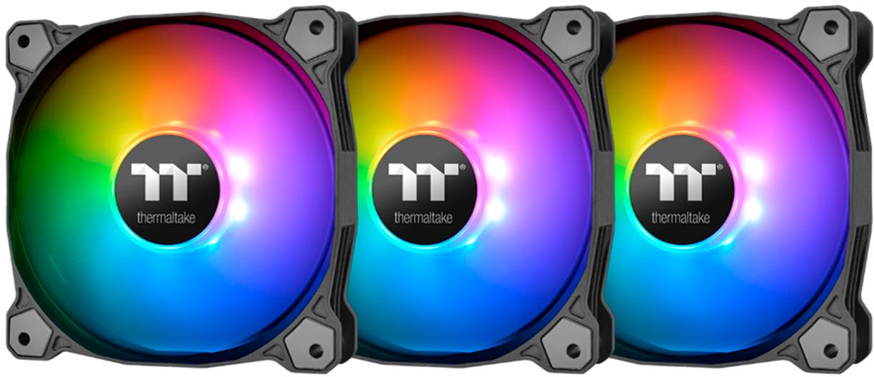 Thermaltake Pure Plus 12 RGB TT Premium Edition 120mm Software Enabled Circular 9 Controllable LEDs RGB PWM Case Radiator Fan 3Pack TT RGB PLUS Software AI Interactive Voice Control CL-F063-PL12SW-A 