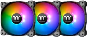 Thermaltake - Pure Plus 12 LED RGB (Triple Pack) Radiator Fan TT Premium Edition 120mm Case Cooling Fan Kit with RGB Lighting - Black - Front_Zoom