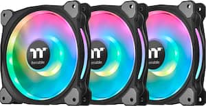 Thermaltake - Riing Duo 12 RGB (Triple Pack) Radiator Fan TT 120mm Case Cooling Fan Kit with RGB Lighting - Black - Front_Zoom