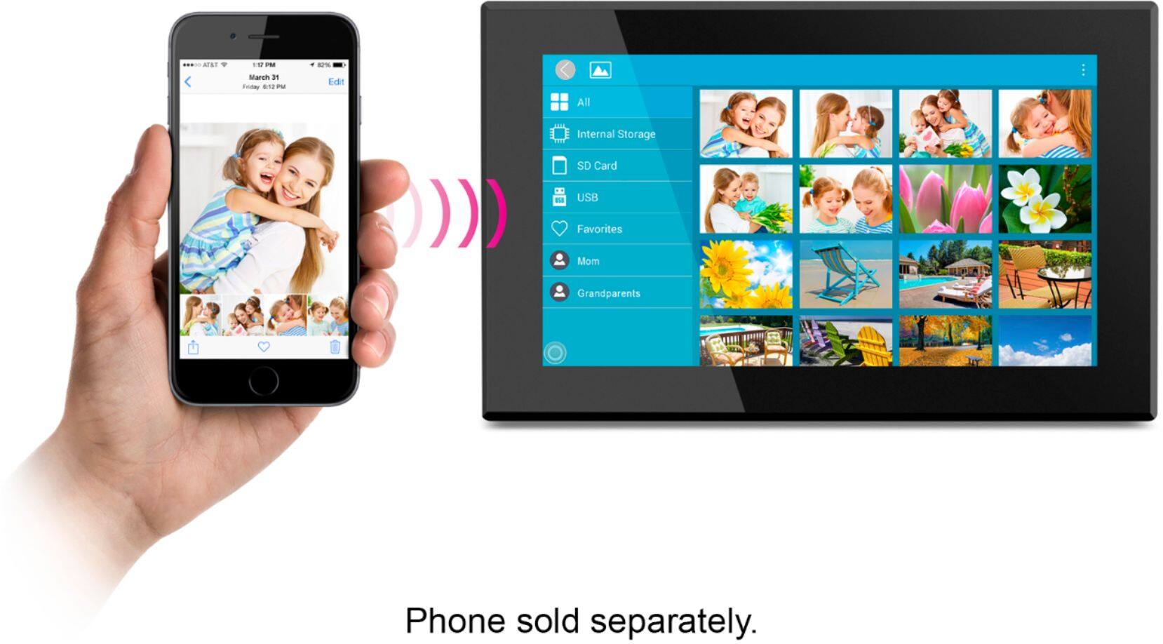 Alt View 13. Aluratek - 15.6" Touchscreen LCD Wi-Fi Digital Photo Frame.