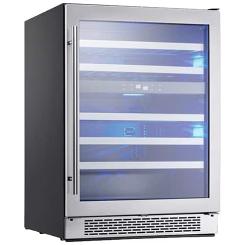 Front. Zephyr - Preserv 46-Bottle Dual Zone Wine Cooler - Stainless steel.