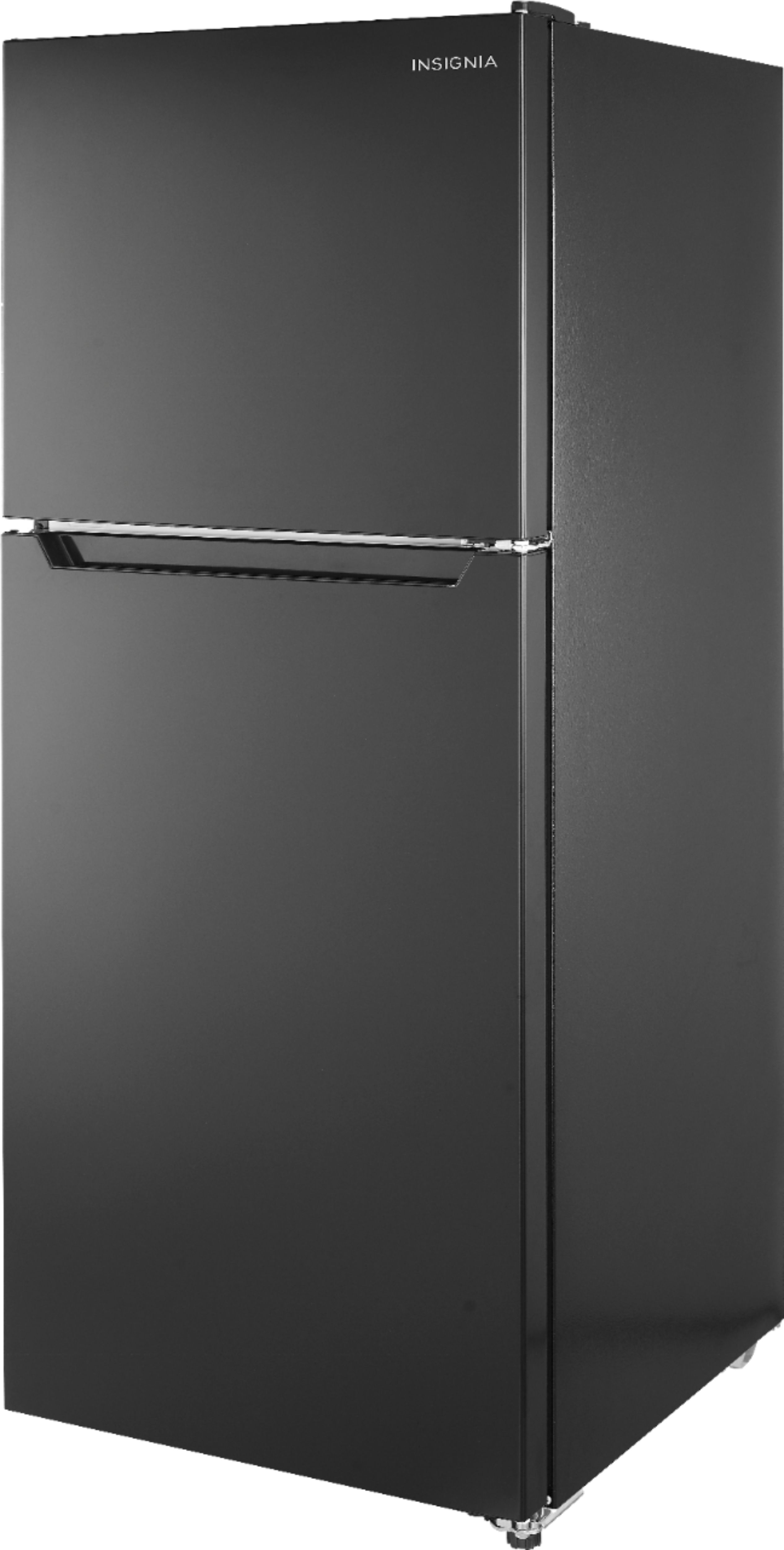 Left View: Insignia™ - 10.5 Cu. Ft. Top-Freezer Refrigerator - Black