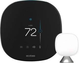 ecobee - Smart Thermostat with Voice Control - Black - Front_Zoom