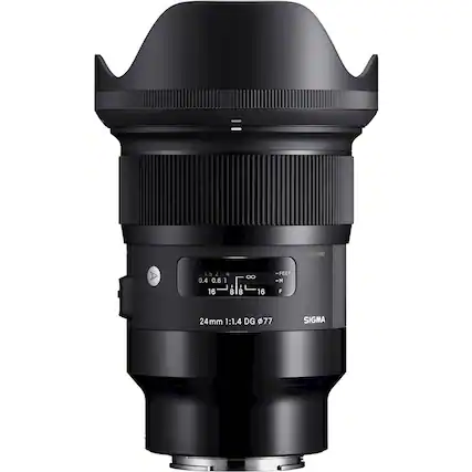 Front. Sigma - Art 24mm f/1.4 DG HSM Wide-Angle Lens for Sony E-Mount - Black.