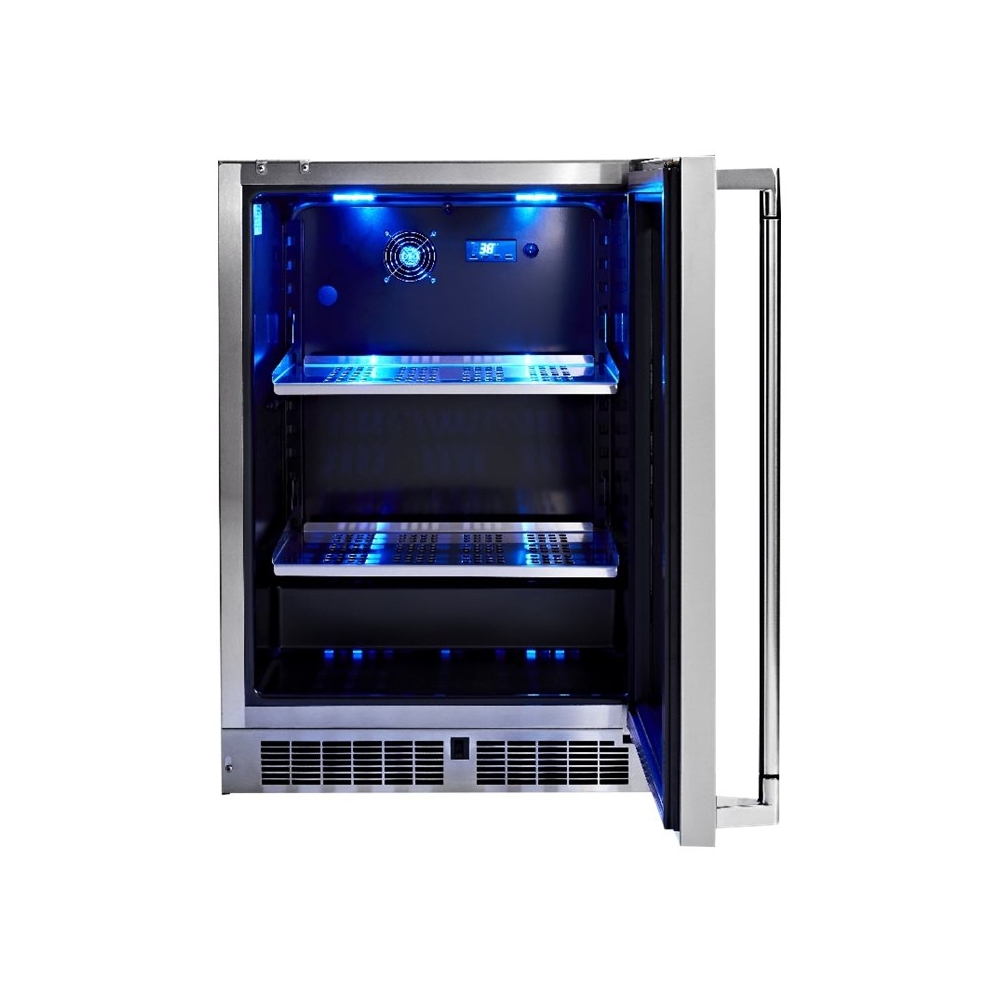 Alt View 11. Lynx - 42-Bottle Built-In Wine Refrigerator - Silver.