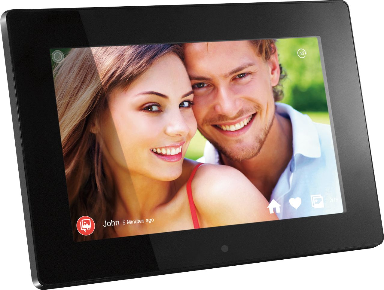 Left View: Aluratek - 10" Touchscreen LCD Wi-Fi Digital Photo Frame