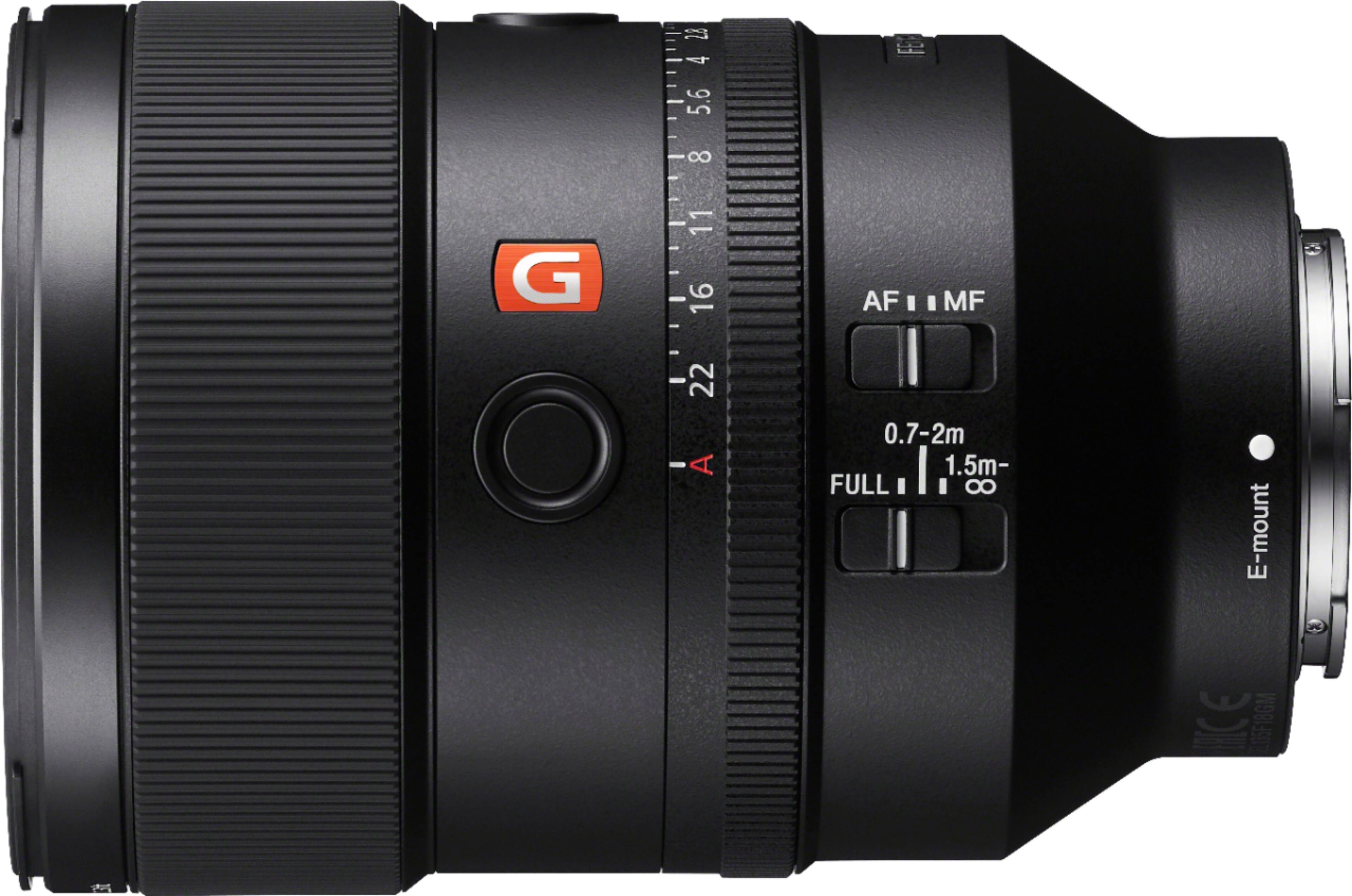 Left. Sony - G Master FE 135mm F1.8 GM Prime Telephoto Lens for Select E-mount Cameras - Black.
