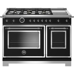 Bertazzoni - Self-Cleaning Freestanding Double Oven Dual Fuel Convection Range - Black - Front_Zoom