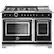 Front. Bertazzoni - Self-Cleaning Freestanding Double Oven Dual Fuel Convection Range - Black.