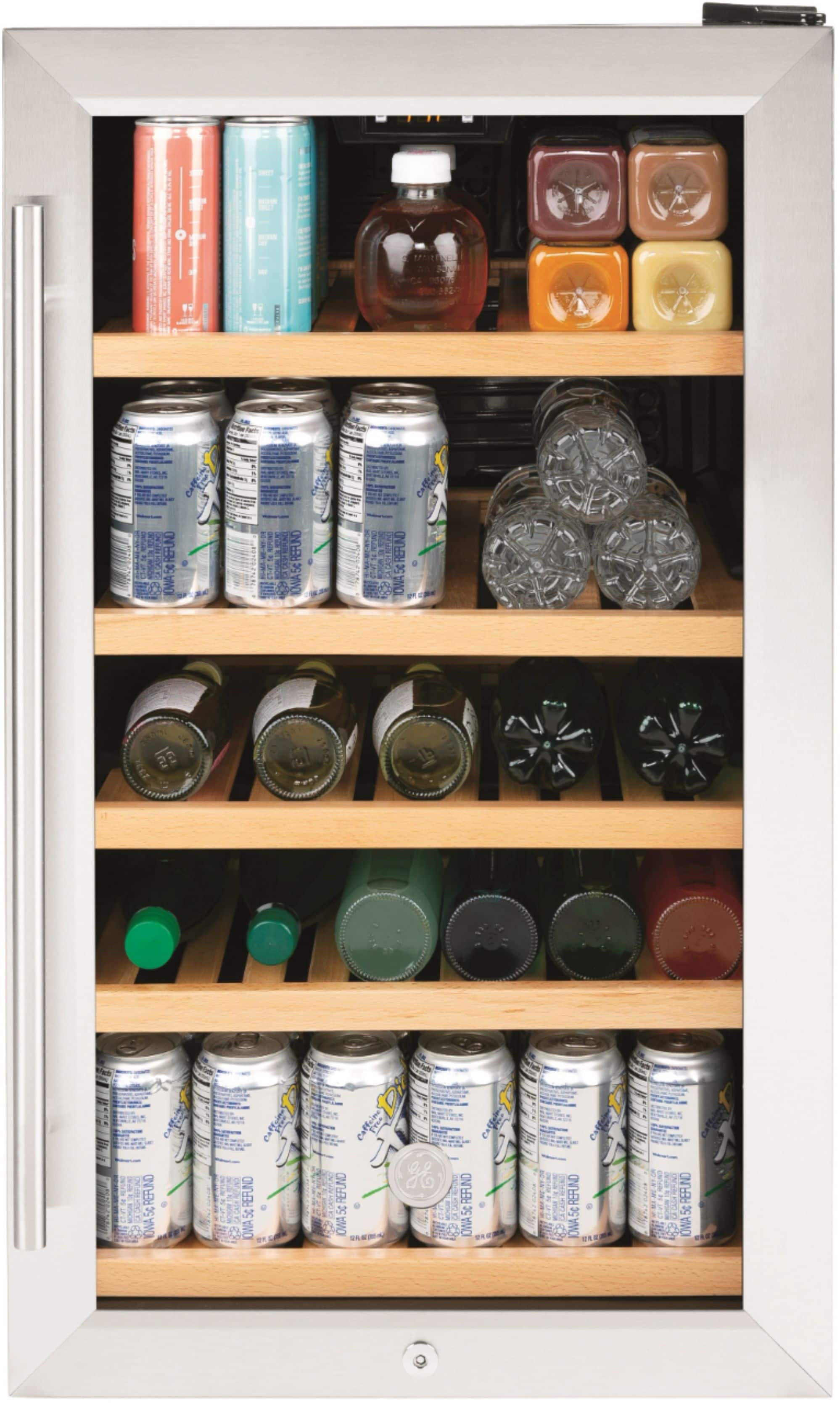 Alt View 12. GE - 109 Can / 31 Bottle Beverage and Wine Center - Stainless Steel.